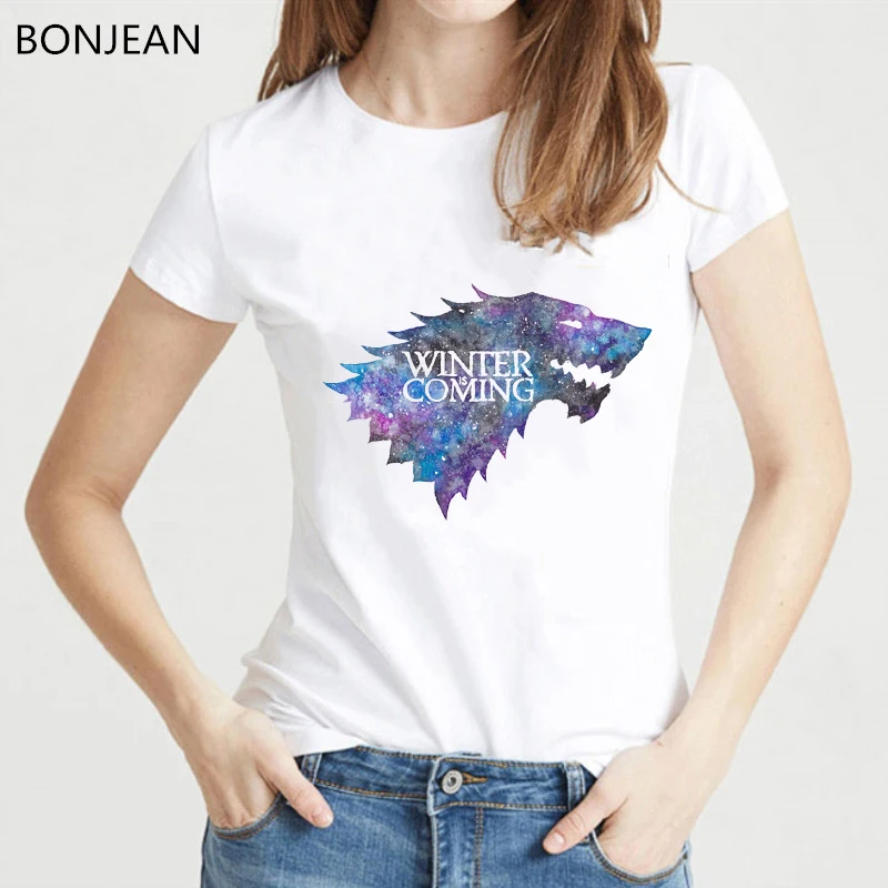 

winter is coming letters printed t shirt graphic tees women clothes 2019 female t-shirt Game of Throne tshirt women streetwear