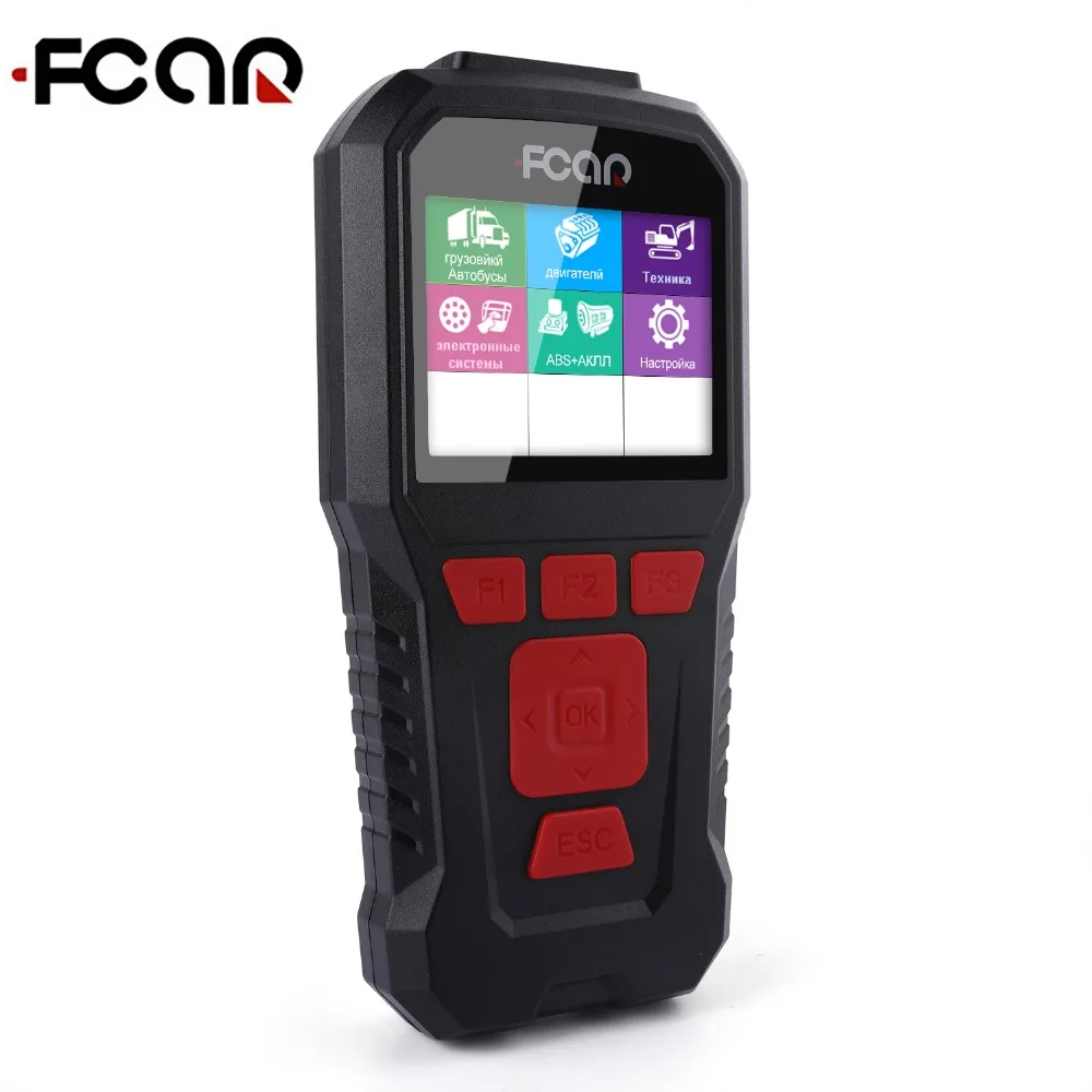 Fcar F-50R OBD считыватель кодов неисправностей Русская версия для дизельного Тяжелого Грузовика сканер на русском языке OBD диагностический инструмент