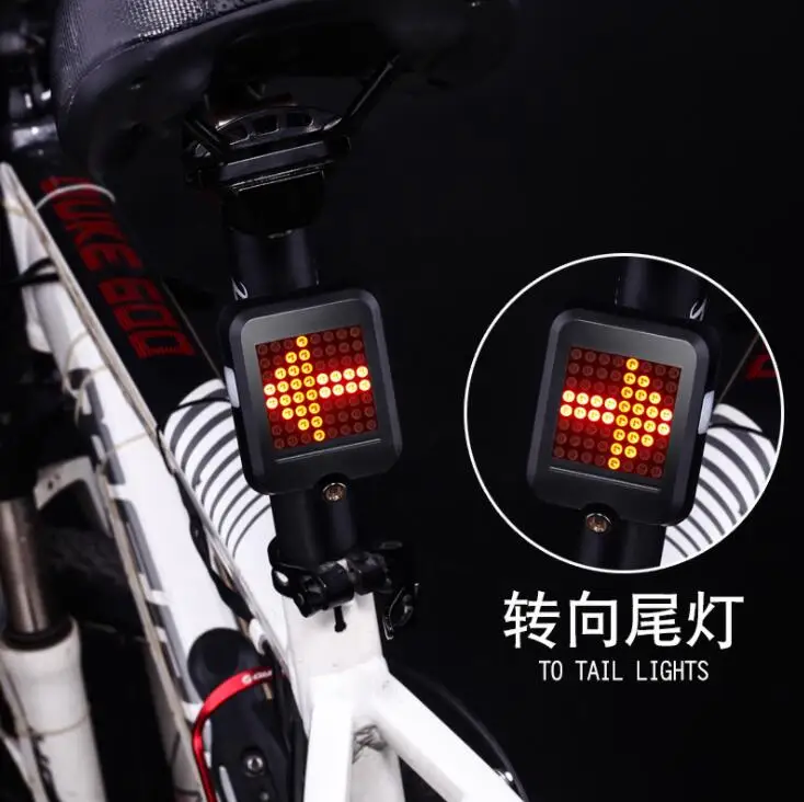

Bicycle Light Automatic Direction Indicator Taillight USB Charging MTB Bike Safety Warning Light