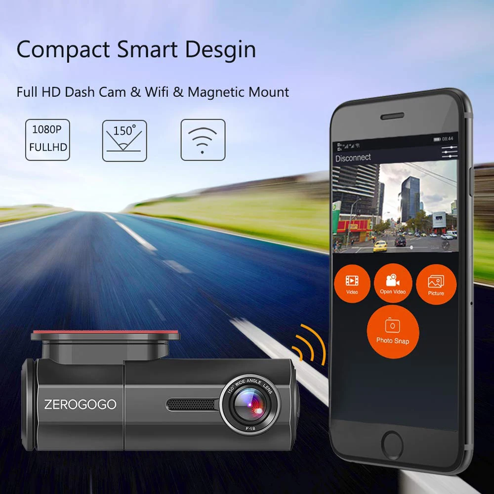 ZEROGOGO DVR мини видеорегистратор Wifi Автомобильный Full HD 1080P камера регистратор для