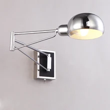 1 шт. винтажные Серебристые хромированные Настенные светильники abajur светодиодный настенный прикроватный бра для чтения зеркальные светильники Регулируемые Настенные светильники для помещений