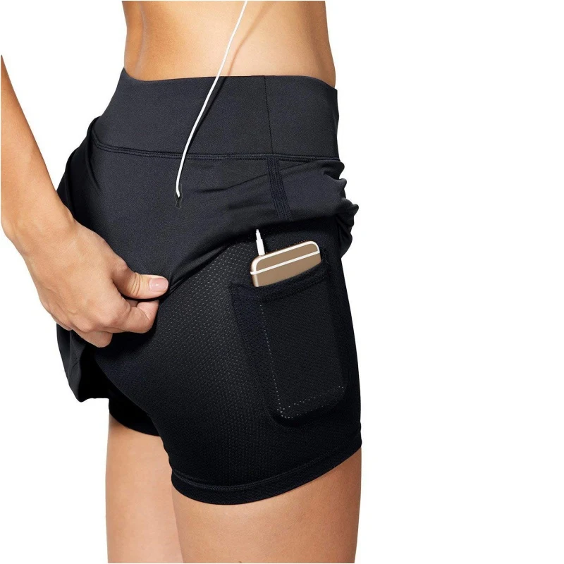Женские спортивные шорты для активного отдыха легкая юбка с карманами быстросохнущие юбки-карандаш с шортами внутренний Запуск теннис Гольф тренировки