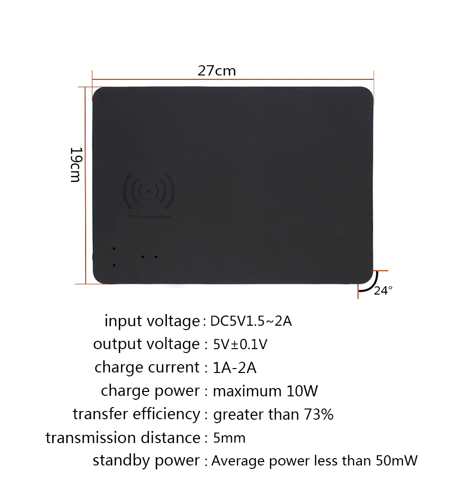 Мобильный телефон Qi Беспроводное зарядное устройство коврик для мыши iPhone X 8 Plus