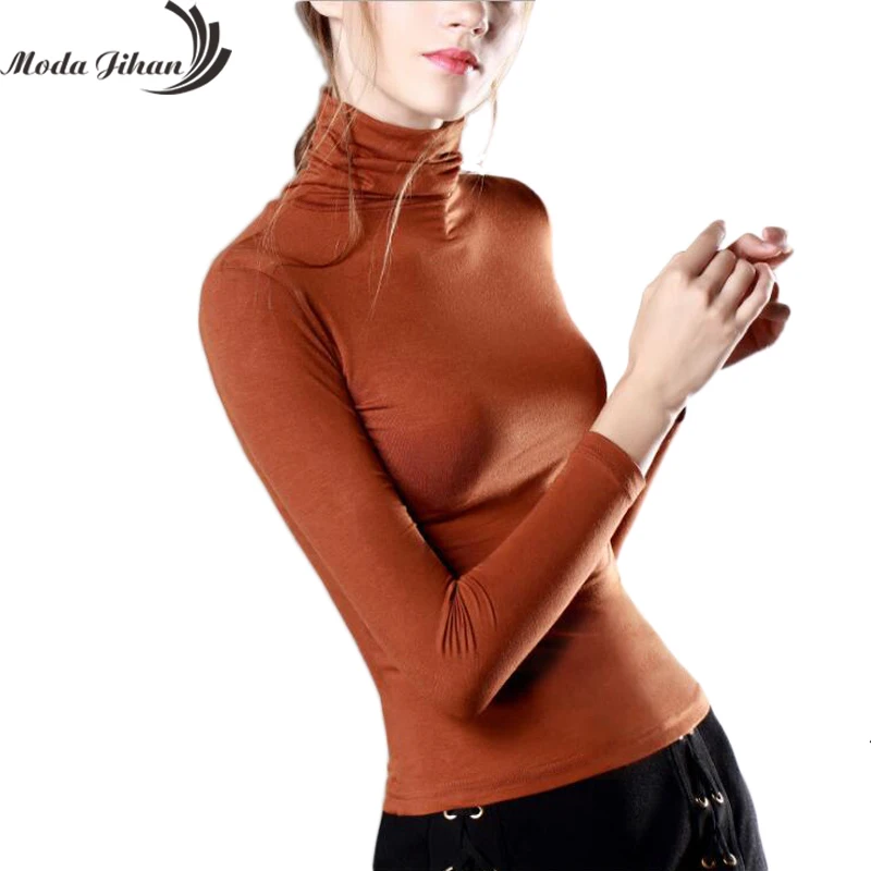 Moda Jihan Women's Shirts Long Sleeve Folded Slim Tops Turtle Neck Plus Size Elegant Ladies Bottoming Shirts Slimming Moda Jihan Women's Shirts Long Sleeve Folded Slim Tops Turtle Neck Plus Size Elegant Ladies Bottoming Shirts Slimming