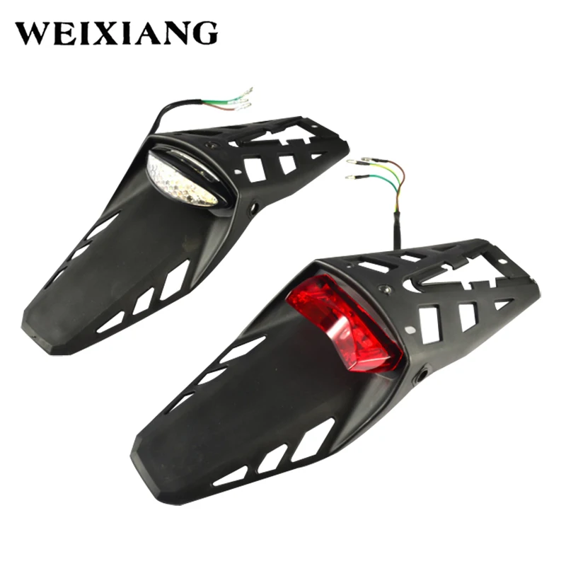 Universal Motorcycle Tail Lights Bike Rear Fender Taillight LED Brake