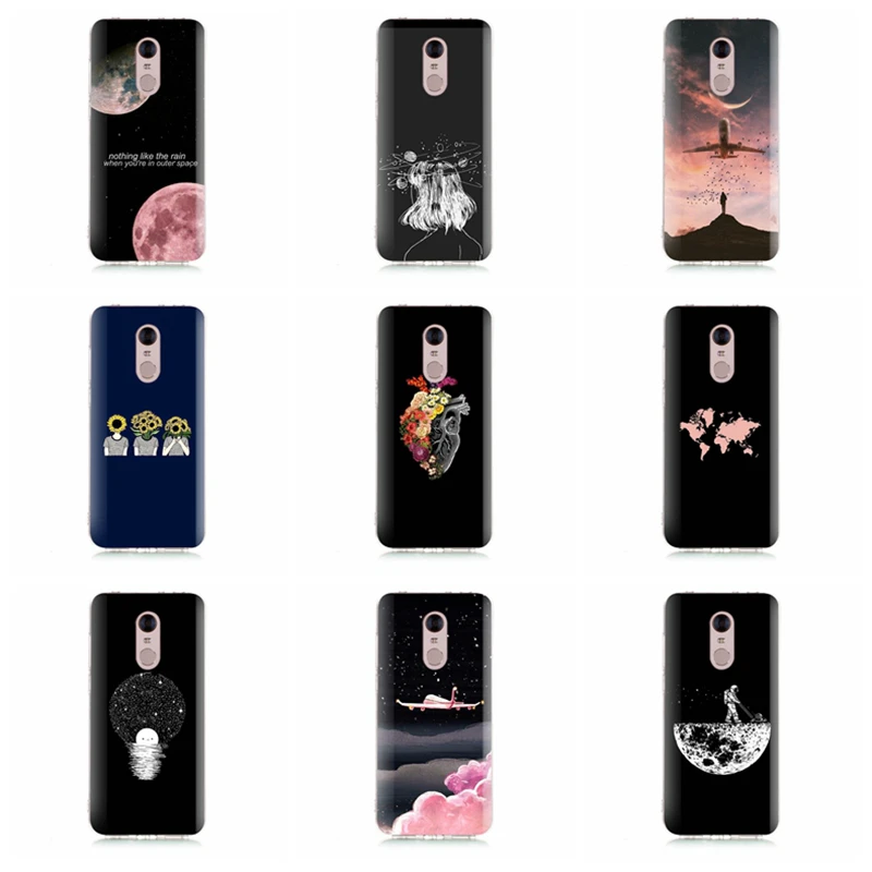 Funny Soft TPU Case For Xiaomi Redmi 4X 32GB 64GB Note 3 4 Moon Phone Battery Silicone Cover Mi A1 Pro X138 |