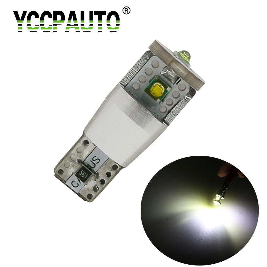 

Gfoloza T10 W5W LED Canbus Light White Cree Chip Bulbs Car Wedge Lamp Turn Signal Dome Light License Plate Lamp Indicator 1PCS