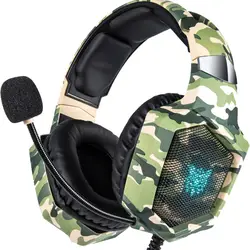 Игровая гарнитура ONIKUMA K8 PS4 Casque PC стерео наушники с гарнитурой с микрофоном светодиодный свет для XBox One ноутбука fone de ouvido