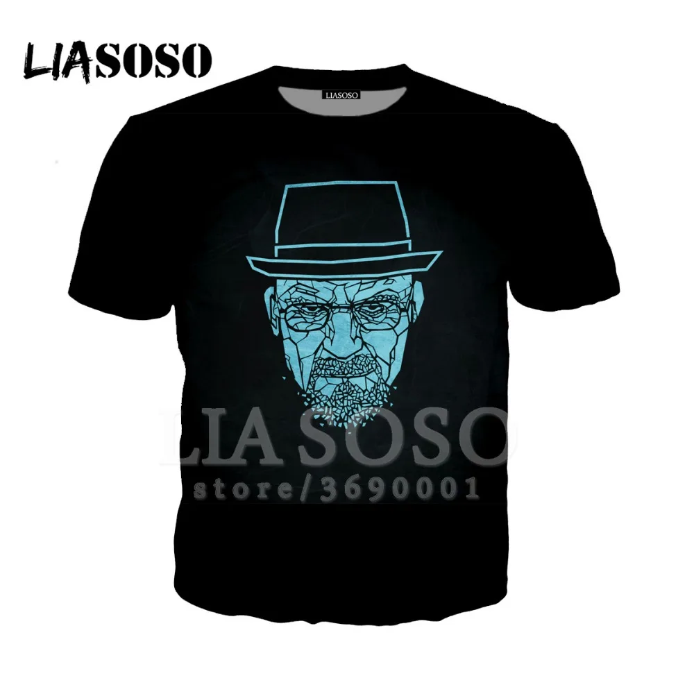 LIASOSO, 3D принт, для женщин и мужчин, Breaking Bad, Heisenberg, смешная, приготовление пищи, время приключений, футболка, летняя футболка, o-образный вырез, повседневные топы, X1407