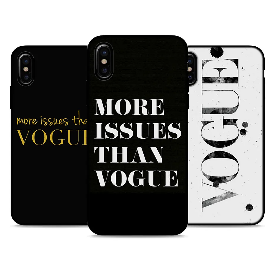 

More Issues Than Vogue Soft Silicone Black Cellphone Cases for Apple iPhone 6 6s 7 8 Plus 6Plus 5 5S SE