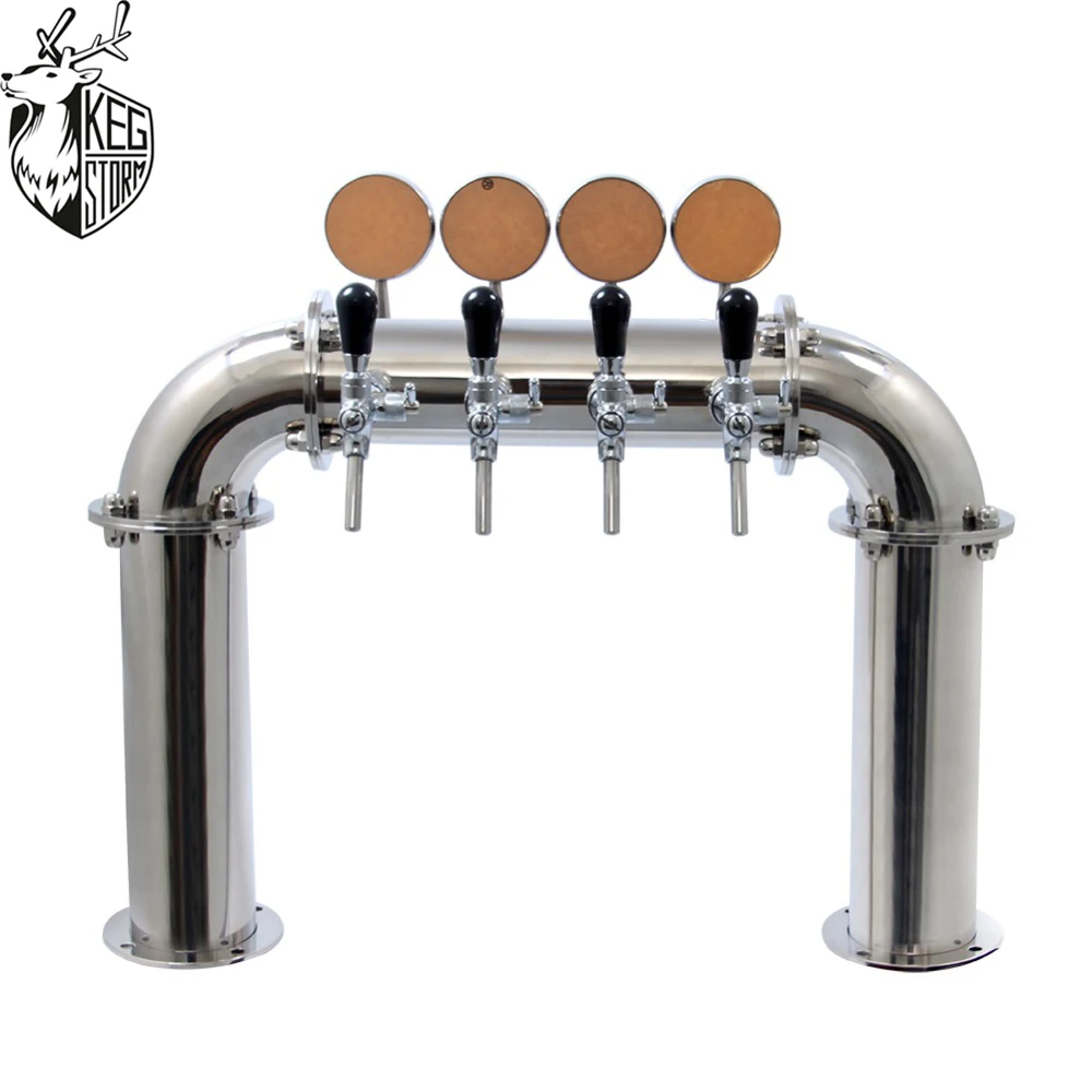 

Taros Beer Distribution Equipment Bar Restaurant High-end Wine Column 4 hole Door Type Wine Tower With Lamp PVD