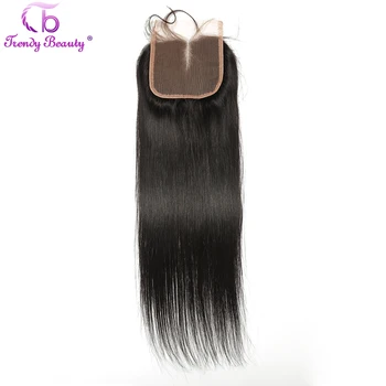 

Trendy Beauty Brazilian Straight Non-Remy Hair Lace Closure 8-22 inch 4x4 inches Swiss Lace 120% Free shipping Middle/Three/Free