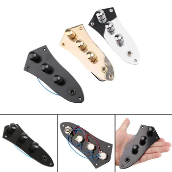 

1Pc Jazz Bass JB Switch Control Plate Assembly Knobs Pots Loaded Chrome Plated with 3 Color Guitar Parts Accessories