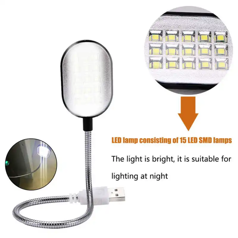 Portable Travel Flexible LED On Reading Book Light Lamp owerful led flashlight Rechargeable torch flashlight t6 #4S14 (4)