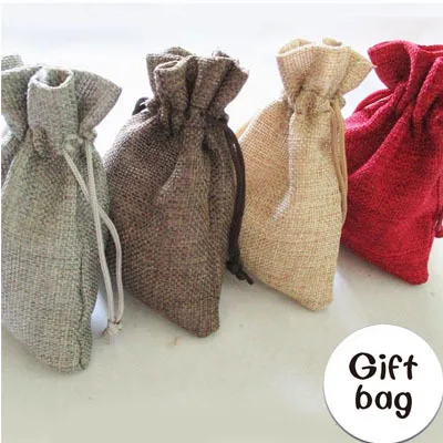 

Flax Linen Gift Pouch 8x10cm (3"x 4") 9x12cm 10x15cm pack of 50 Party Candy Sack Jewelry Jute Drawstring Bag