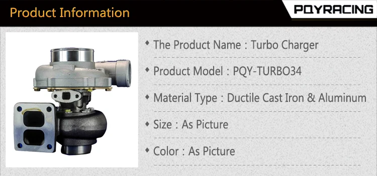 Высокое качество турбо GT45R Турбокомпрессор. 70 холодный, 1,0 горячий внешний w/g t4 фланцевый Турбокомпрессор PQY-TURBO34