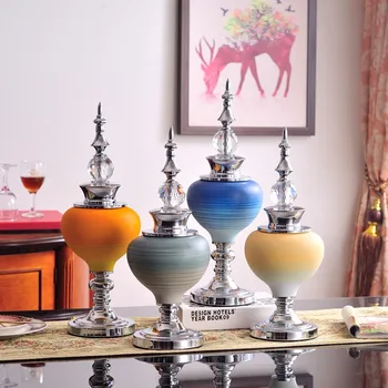 

Luxury ceramic crafts creative Vase American Modern Figurines Vases TV ark Furnishing Articles New Home decor Wedding Gifts
