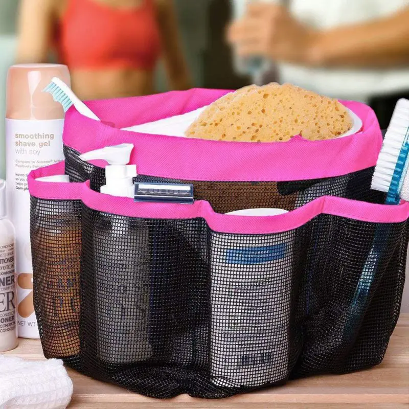 

Bathroom Tote 8 Pocket Oxford Cloth Shower Caddies Mesh Bag Drain Supplies