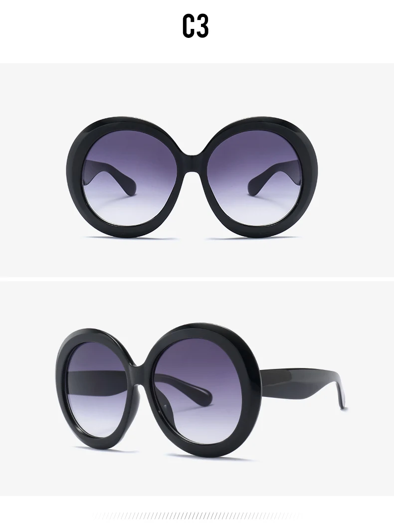 HBK Unisex Big Round Sunglasses Luxury Retro Oversized Shade for Women Men Brand Designer Good Quality Green Black UV400 Oculos oversized sunglasses