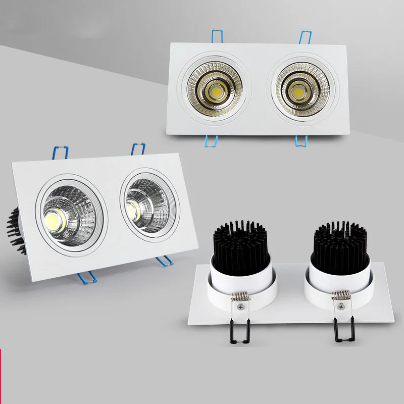 Ultra Bright Square LED Downlight Dimmable 7W 10W 14W 20W Aluminum AC110V 220V COB LED Down Light Ceiling Recessed Spot Light Ultra Bright Square LED Downlight Dimmable 7W 10W 14W 20W Aluminum AC110V 220V COB LED Down Light Ceiling Recessed Spot Light