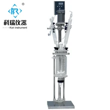Laboratory Equipment 2L High borosilicate GG3.3 Double lined glass reactor with condenser with dropping flask for lab reaction