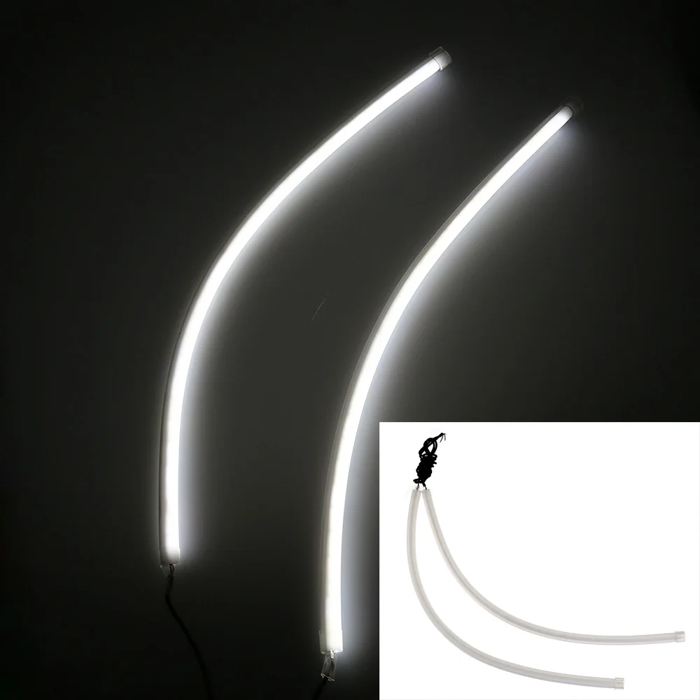 

Car Styling DIY White Blue Flexible strip Daytime Running Light Turn Signal lamp Angel eye DRL Car Accessories