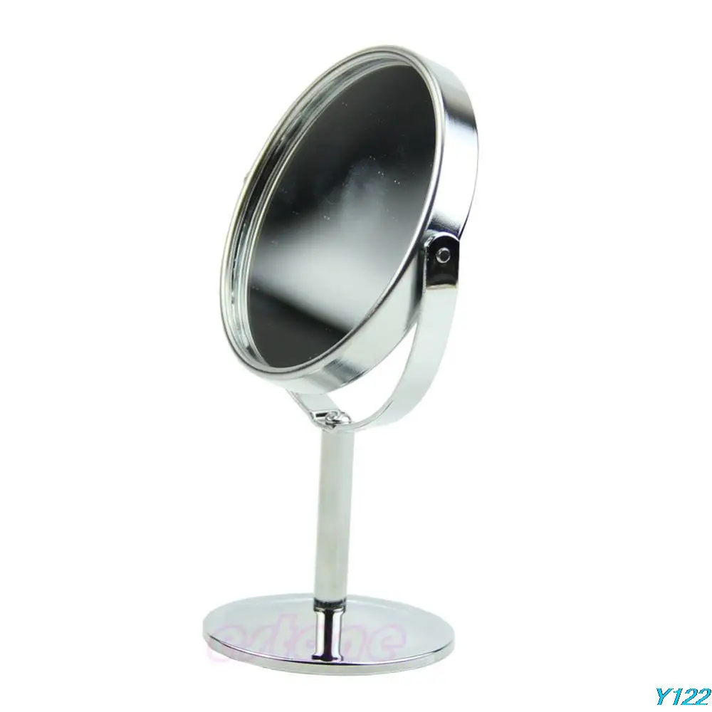 

Women Mini Circular Makeup Cosmetic Dual 2Sided Normal + Magnifying Stand Mirror-Y122