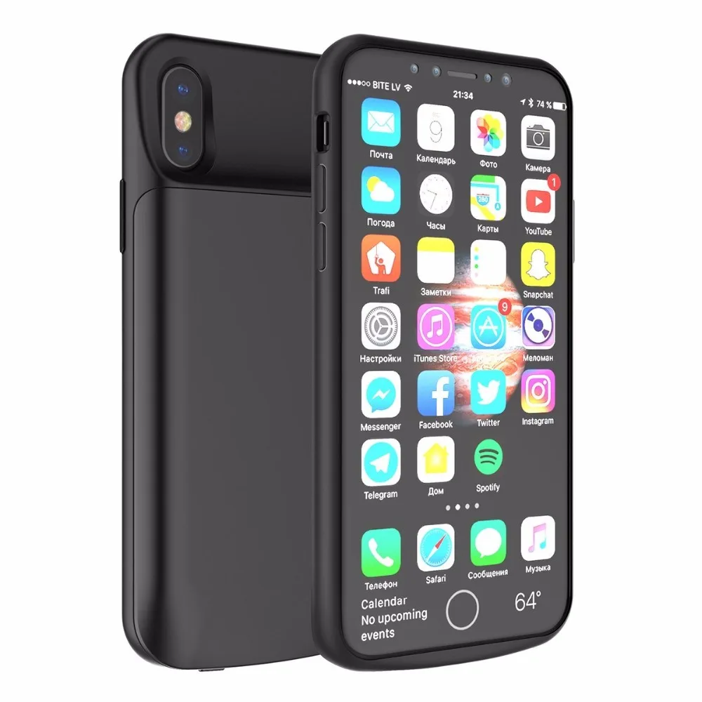 

For IPHONE X 2017 Xs 2018 Battery Case Portable External Charging Case 3600/6000mAh Ultra Slim Shockproof Case Power Protective