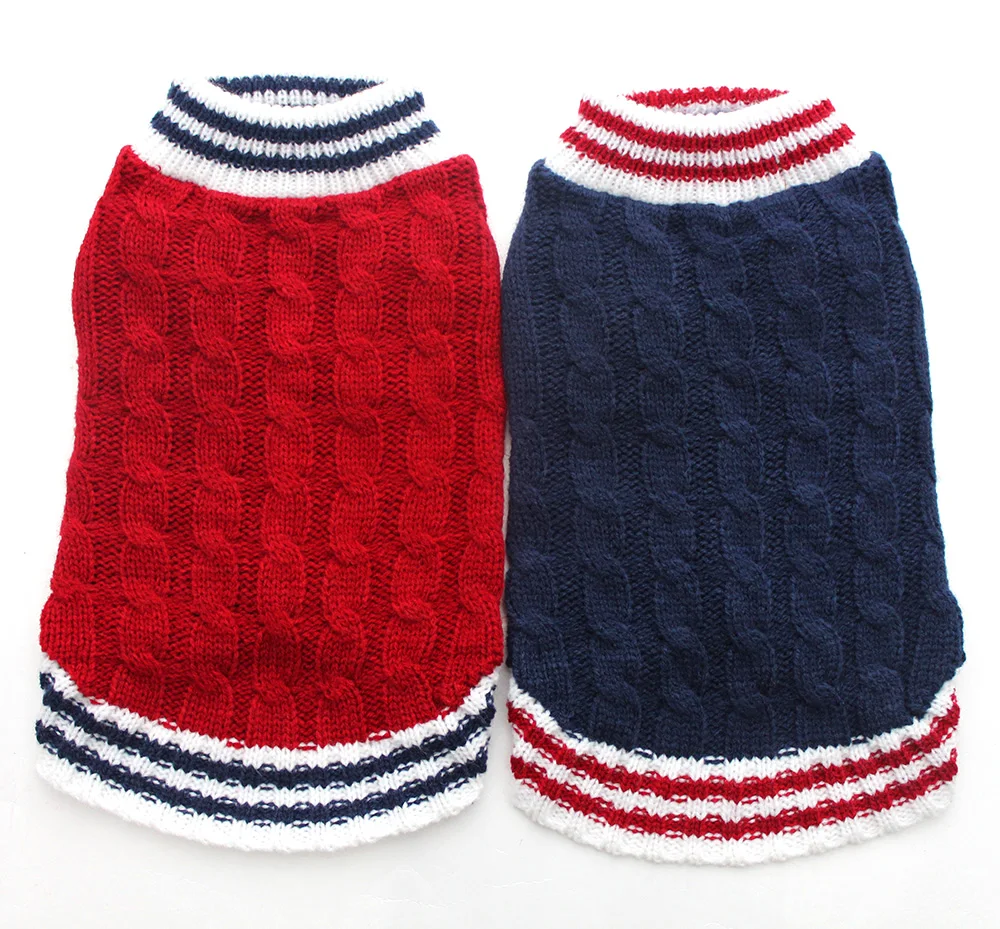 

Dog Cat Sweater Preppy Style Jumper Pet Puppy Coat Jacket Winter Warm Clothes Apperal