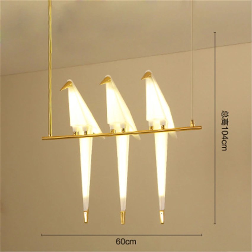 Современный светодиодный подвесной светильник с птицей, светодиодный подвесной светильник с краном оригами, подвесной потолочный светильник с птицей, настенный светильник для гостиной, настольная лампа, светильник - Цвет корпуса: pendant lamp 3 Head