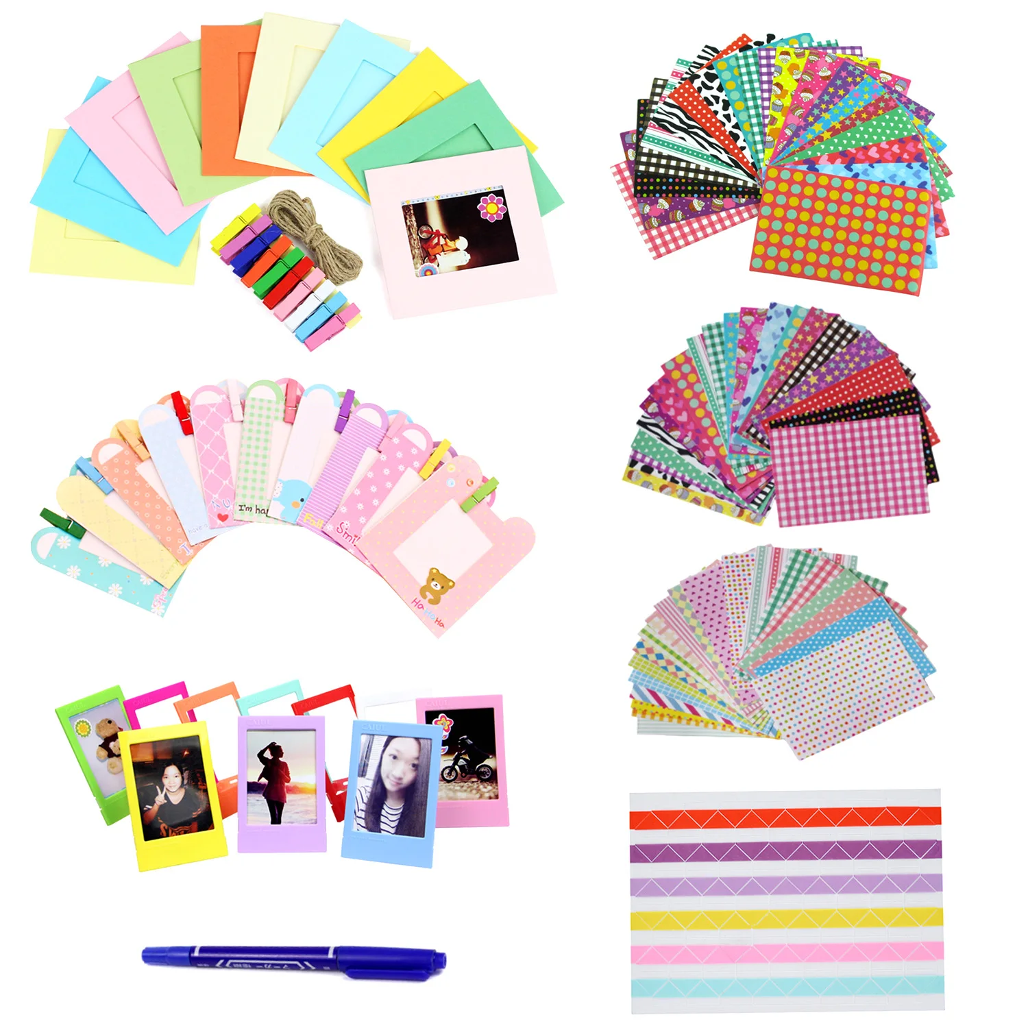 

Gosear 110PCS DIY Photo Pictures Frame Set for Fujifilm Fuji film Instax Mini 8 7 S 9 25 50 70 90 Instant Camera Film