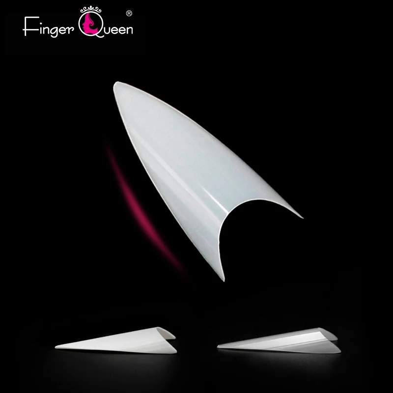 

FingerQueen 100PCS +Box Ballerina Half Nail Tips Natural/Clear Coffin False Nails ABS Artificial DIY False Fake UV Gel Nail Art