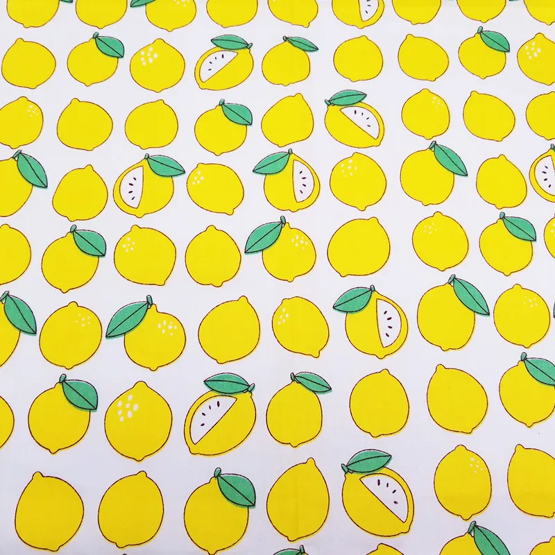 Желтая серия лимонная печать хлопок саржа ткань чистый хлопок Материал Ткань для домашнего текстиля постельные принадлежности украшения стен