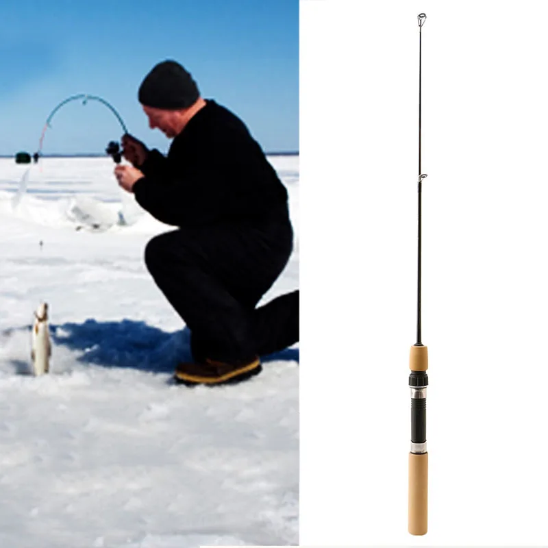 

60CM Portable Pocket Winter Ice Fishing Fish Rod Mini Tackle Spinning Casting