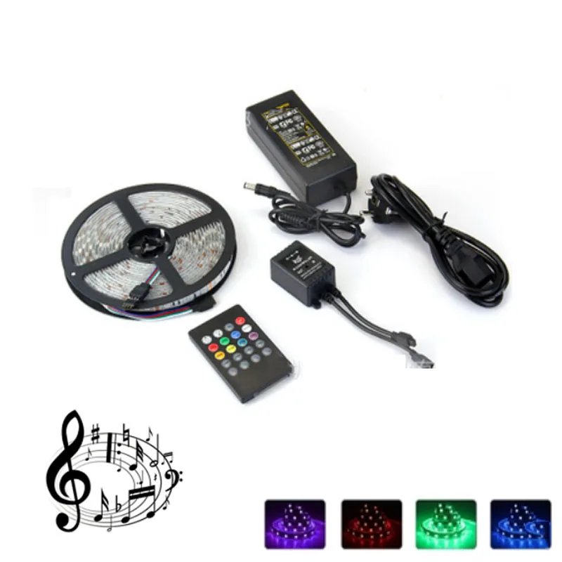 

LED strip 5050 RGB with Music controller 20Key RF Remote 5M Flexible Light Home KTV Bar Lighting Set