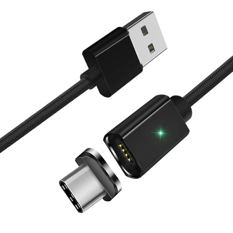 Магнитный Micro USB кабель Essager для iPhone samsung type-c зарядная зарядка магнит Зарядное устройство USB type C кабели для мобильных телефонов - Цвет: Черный