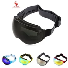 УФ-Защита Анти-туман большой Лыжный Спорт очки маска Для мужчин Для женщин Сноубординг Очки для лыжного спорта ПК и УФ ТПУ Frame черный цвет
