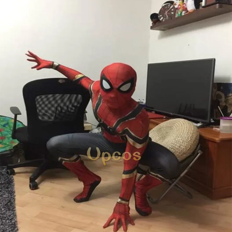 Wholesale 2018 Spiderman Costume Spiderman Homecoming Cosplay Costume Tom Holland Iron Spider Man Suit disfraz -