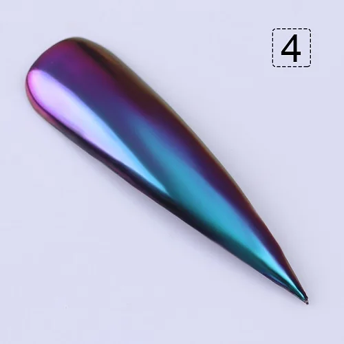 0,5 г зеркало-Хамелеон для ногтей Dip Nail Powder Nail Art хромированный пигмент блестит на УФ-гель для ногтей пыль черный базовый цвет - Цвет: 4