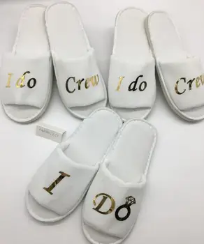 

custom Birthday I do crew Wedding Bridesmaid Bridal Bride SlippersHens Night Bachelorette Spa Slippers party favors gifts