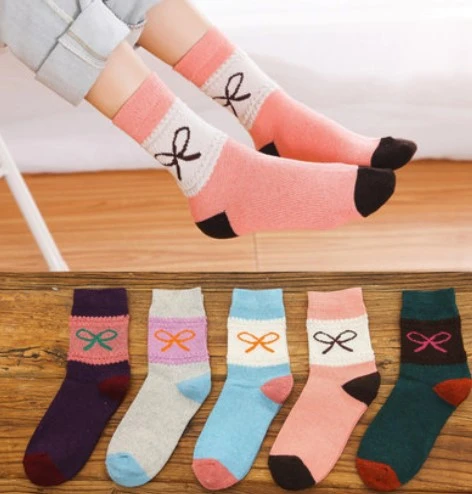 5 пара/лот, осенние и зимние шерстяные женские забавные носки, утепленные, сохраняющие тепло, женские носки, чулочно-носочные изделия для женщин - Цвет: 5