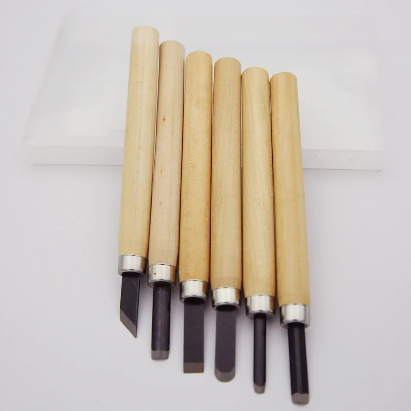 6PCS/set Handmade Woodcut Knife Woodworking Carving Knife Tool Setin