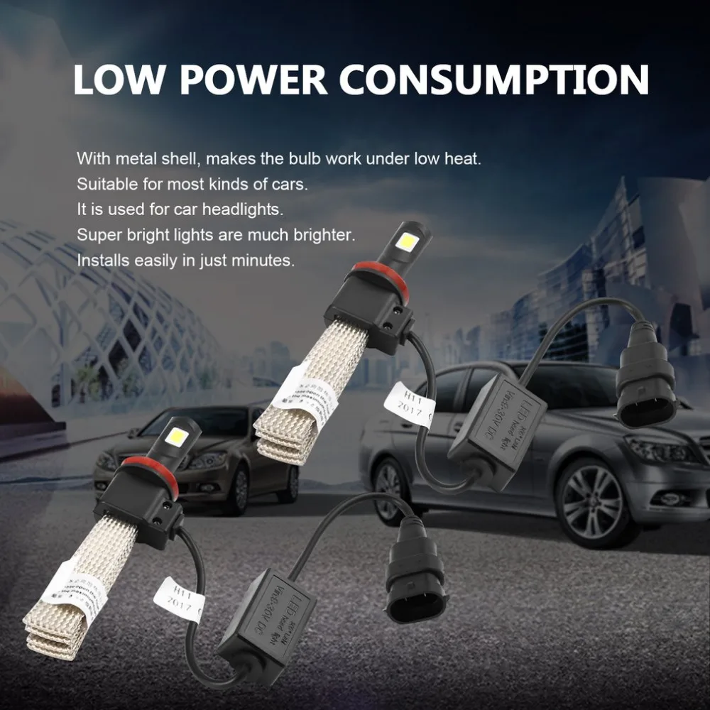 

2Pcs Car LED Auto Headlight Bulb High Power Lights All-in-One Conversion Kit Super Bright Car Headlight 60W 7200LM 6000K