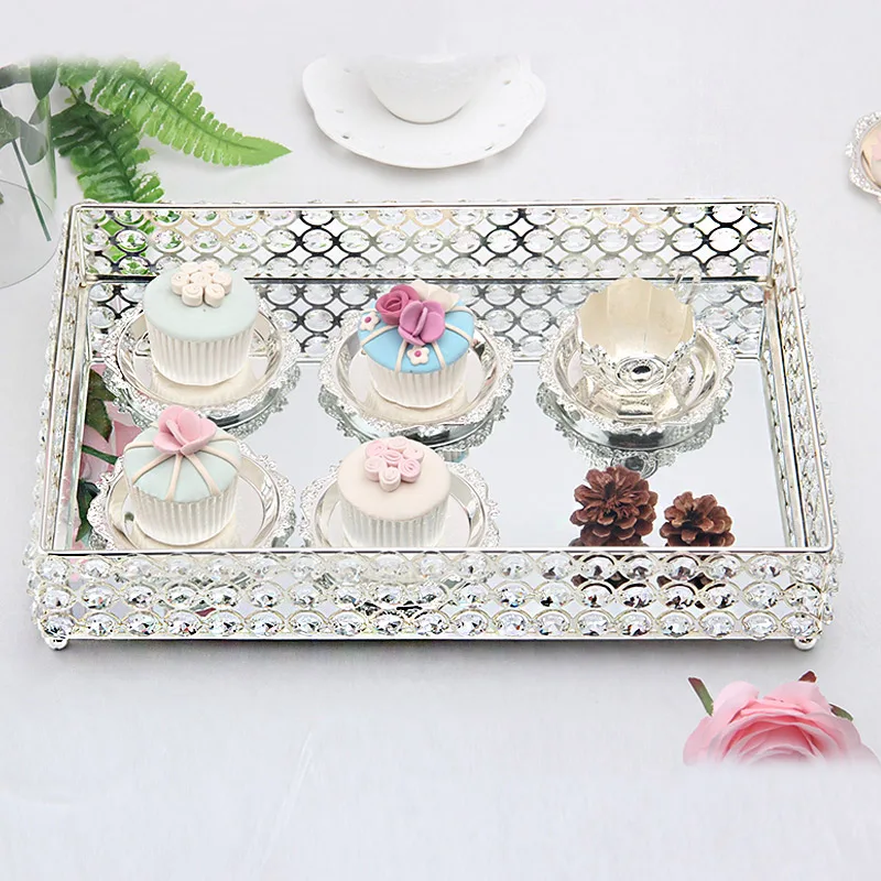 Торт Топпер свадебный с блестящими зеркало и прозрачные кристаллы десерт стенд украшения торта поставки