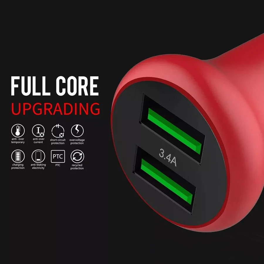 AIXXCO شاحن سيارة 5 فولت 3.4A مع LED العالمي المزدوج Usb الهاتف سيارة-شاحن هواتف xiaomi سامسونج S8 فون X 8 زائد اللوحي الخ AIXXCO شاحن سيارة 5 فولت 3.4A مع LED العالمي المزدوج Usb الهاتف سيارة-شاحن هواتف xiaomi سامسونج S8 فون X 8 زائد اللوحي الخ