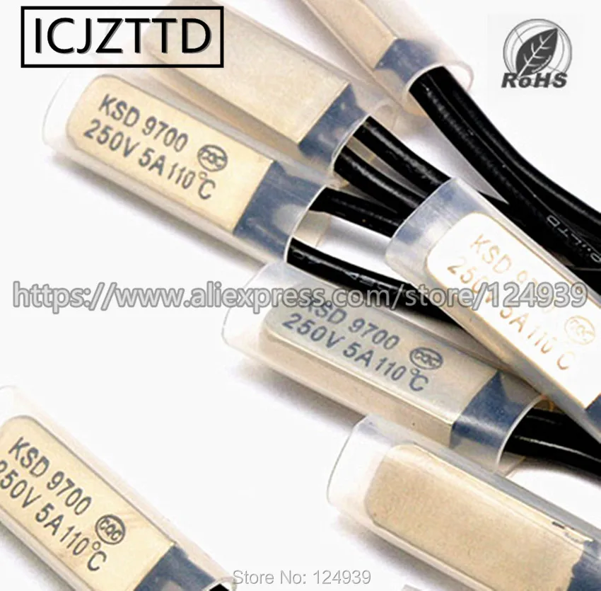 1PCS KSD9700/ 250/ V 5/ a disco bimetallico temperatura interruttore N//o termostato protezione termica 15/ 20/ 25/ 30/ 35/ gradi centigradi