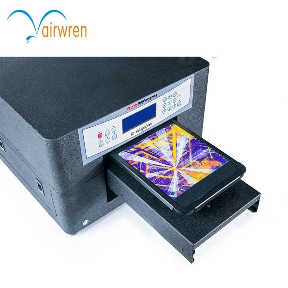 

A4 size multi-function inkjet t-shirt printer controled by RIP software