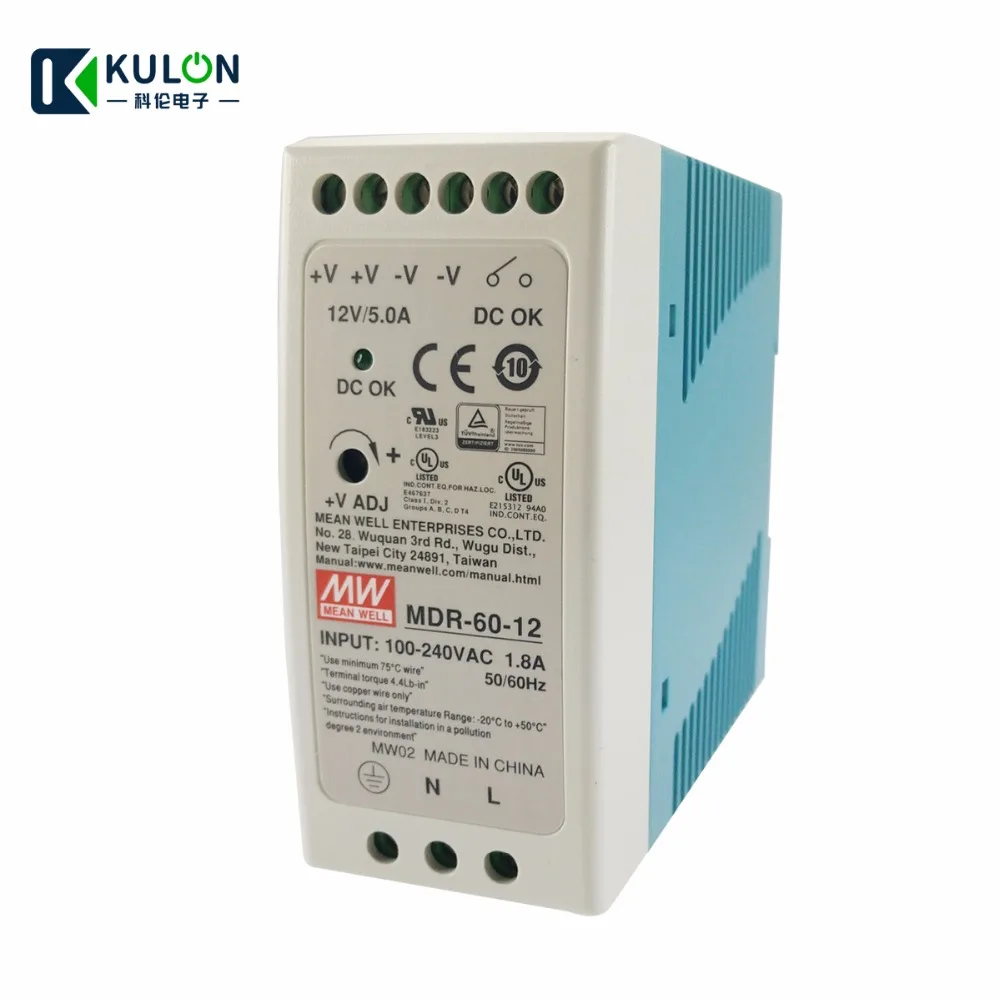 Meanwell мини Размеры Din Rail источник питания 12/24V ac dc импульсный источник питания мощностью 10 Вт, 20 Вт 40 Вт 60 Вт 100 в Китае(стандарты Ce, Approv для водителя СИД