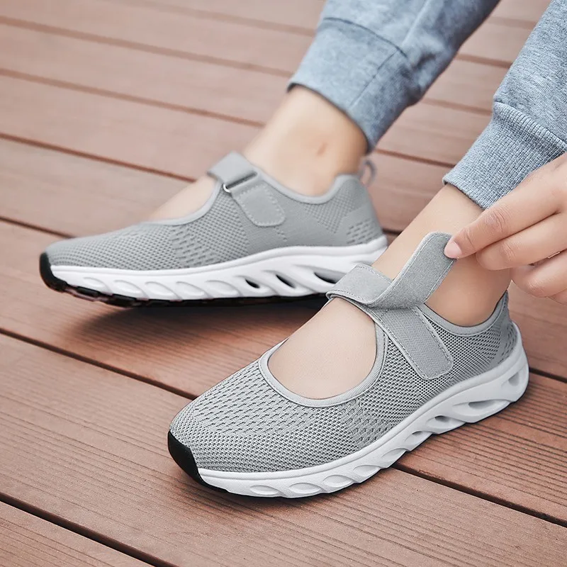 

Ladies Flat Shoes Summer Mesh Mary Janes Shallow Platform Shoes Women Fashion Sneakers Summer Breathable Fly Weave Walking Shoes