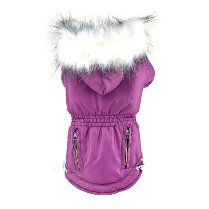 Осенне-зимняя теплая одежда для собак, куртка для маленьких собак Куртки для собак, щенков, кошек, товары для животных A - Цвет: Фиолетовый